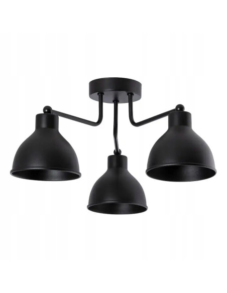 Elegancka lampa wisząca SPIDER w stylu industrialnym, czarna, 3-punktowa, do biura, kuchni i salonu.