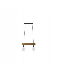 Nowoczesna podwójna lampa wisząca E27 z drewnianymi akcentami do eleganckich wnętrz
