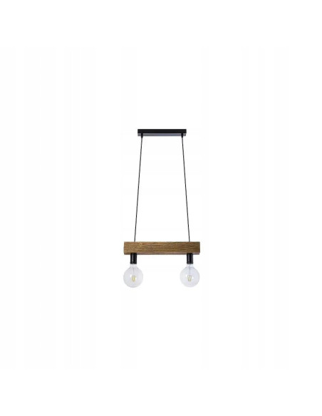 Nowoczesna podwójna lampa wisząca E27 z drewnianymi akcentami do eleganckich wnętrz