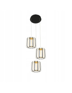 Lampa wisząca XARA w kolorze czarno-złotym z metalowymi prętami - elegancja do przestronnych wnętrz z wysokim sufitem 2