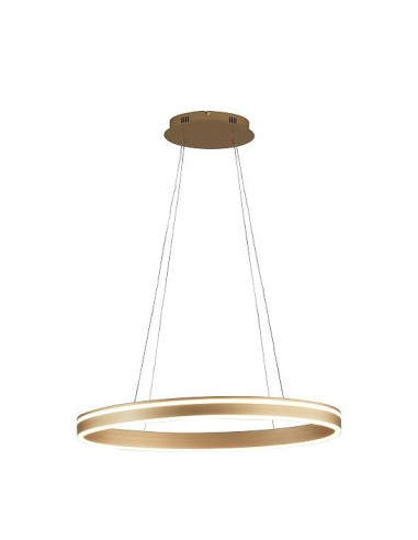 Lampa wisząca VIVIES w złotym wykończeniu - nowoczesne oświetlenie LED do luksusowych wnętrz z funkcją ściemniania
