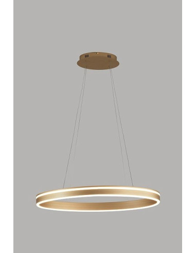 Lampa wisząca VIVIES w złotym wykończeniu - nowoczesne oświetlenie LED do luksusowych wnętrz z funkcją ściemniania