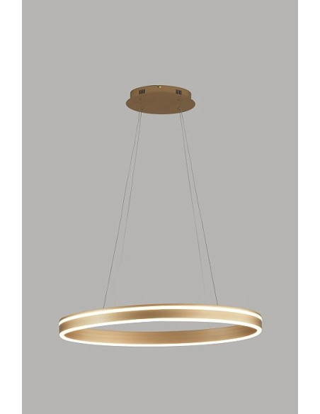 Lampa wisząca VIVIES w złotym wykończeniu - nowoczesne oświetlenie LED do luksusowych wnętrz z funkcją ściemniania