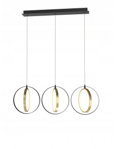 Nowoczesna lampa sufitowa VALLA z LED - złote akcenty, ściemniana, idealna do kuchni i salonu, 3000K