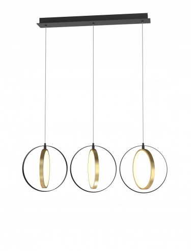 Nowoczesna lampa sufitowa VALLA z LED - złote akcenty, ściemniana, idealna do kuchni i salonu, 3000K