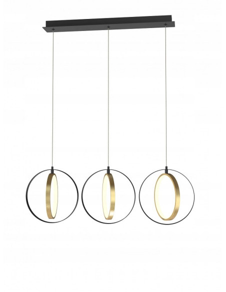 Nowoczesna lampa sufitowa VALLA z LED - złote akcenty, ściemniana, idealna do kuchni i salonu, 3000K