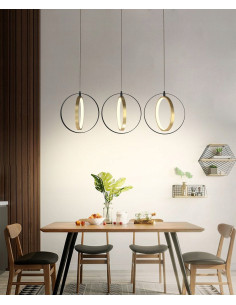 Nowoczesna lampa sufitowa VALLA z LED - złote akcenty, ściemniana, idealna do kuchni i salonu, 3000K 2