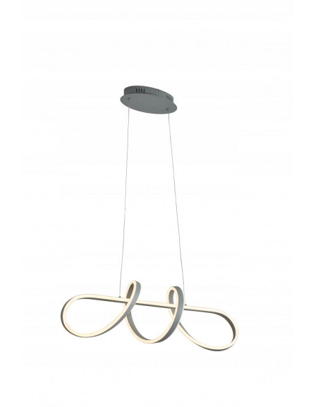 Lampa wisząca TREVANCE LED - spirala w kolorze szarym, nowoczesne oświetlenie do jadalni i salonu