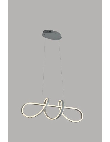 Lampa wisząca TREVANCE LED - spirala w kolorze szarym, nowoczesne oświetlenie do jadalni i salonu