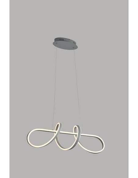 Lampa wisząca TREVANCE LED - spirala w kolorze szarym, nowoczesne oświetlenie do jadalni i salonu