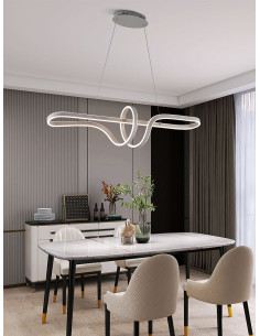 Lampa wisząca TREVANCE LED – industrialne oświetlenie z ściemniaczem do salonu, jadalni i biura, szara.