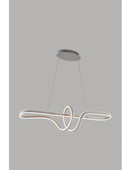 Lampa wisząca TREVANCE LED – industrialne oświetlenie z ściemniaczem do salonu, jadalni i biura, szara.