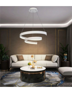 Lampa wisząca LED TOPPO, klasyczna biała, 150 cm, z ściemniaczem, idealna do biura, jadalni, kuchni i salonu 2