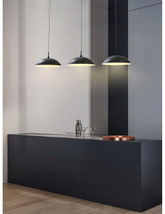 Lampa wisząca LED ROSSKOFF 3-punktowa czarna ze złotym akcentem, ściemniana, 3300 lumenów, idealna do hoteli i biur