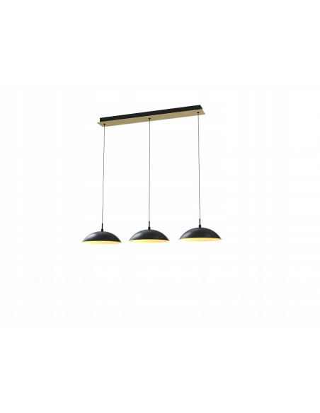 Lampa wisząca LED ROSSKOFF 3-punktowa czarna ze złotym akcentem, ściemniana, 3300 lumenów, idealna do hoteli i biur