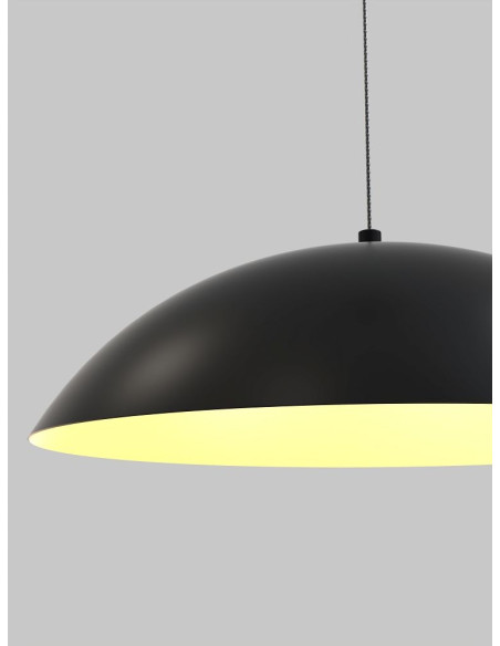 Lampa Wisząca LED ROSSKOFF w Czerni z Złotym Wykończeniem, Regulowana Długość, 2160 Lumenów, Klasyczny Styl