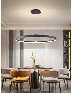 Lampa wisząca PIGNANO 150 cm - elegancka lampa w stylu nowoczesnym z metalowymi detalami w złotym kolorze