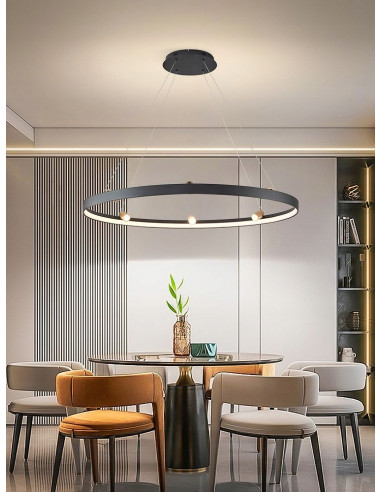 Lampa wisząca PIGNANO 150 cm - elegancka lampa w stylu nowoczesnym z metalowymi detalami w złotym kolorze