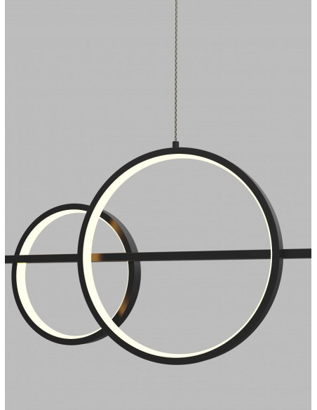 Nowoczesna lampa wisząca MESSINA LED, czarna, 5-punktowa, z funkcją ściemniania, idealna do jadalni i salonu.