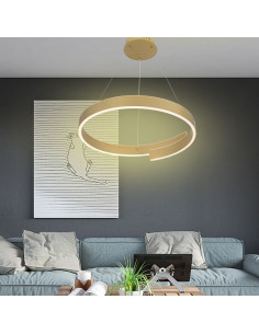 Lampa wisząca AVIANO MARTIALO w matowym złocie, 36W LED, nowoczesny design do eleganckich wnętrz. 2