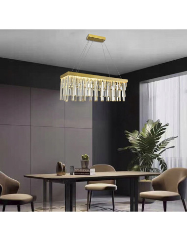 Lampa wisząca LAURET z efektem glamour, złota - nowoczesny design i funkcjonalność do eleganckich wnętrz