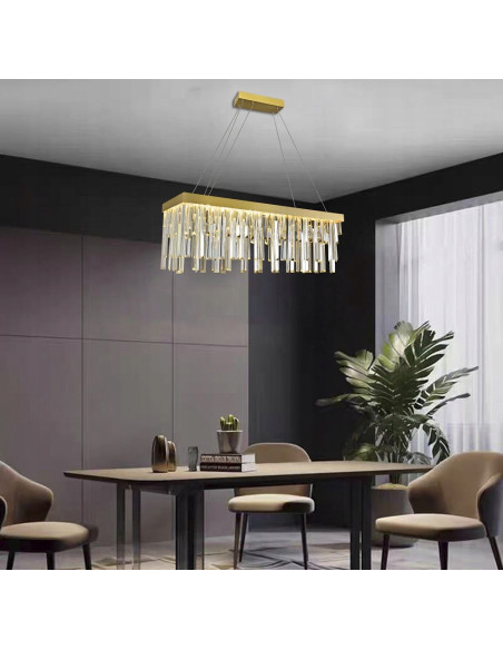 Lampa wisząca LAURET z efektem glamour, złota - nowoczesny design i funkcjonalność do eleganckich wnętrz
