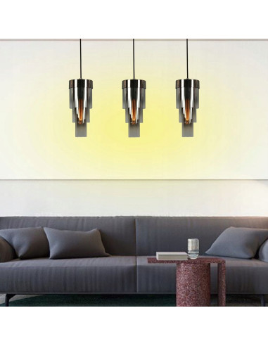 Elegancka lampa wisząca GRANS w kształcie pocisku - nowoczesne oświetlenie do salonu i jadalni AVIANO LIGHTING