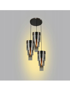 Lampa wisząca GRANS w czarnym chromie z cylindrycznymi kloszami E27, nowoczesna, 3-punktowa do każdego wnętrza 2