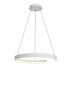 Lampa Wisząca FANNE LED, Biała Rama, 34W, 4000 Lumenów, Ciepła Barwa, Wbudowany Ściemniacz, Elegancki Design