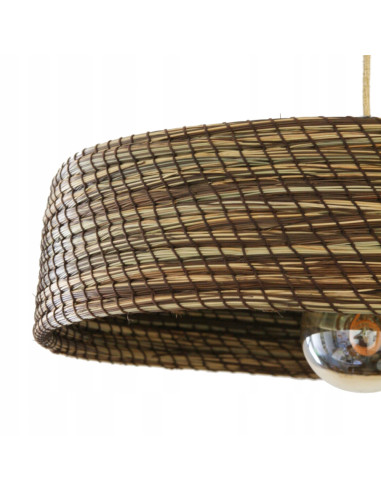 Lampa wisząca HAYARA w stylu boho z trawy pustynnej, beżowo-brązowa, E27, 150 cm, idealna do nowoczesnych wnętrz.