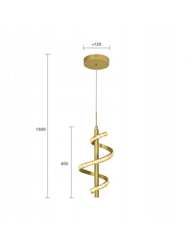 Lampa wisząca AVIANO CLARET złota z kryształami i LED - eleganckie oświetlenie do salonu i jadalni