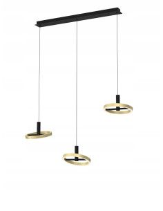 Lampa sufitowa BREST 3-punktowa w czerni i złocie – nowoczesny design do każdego wnętrza