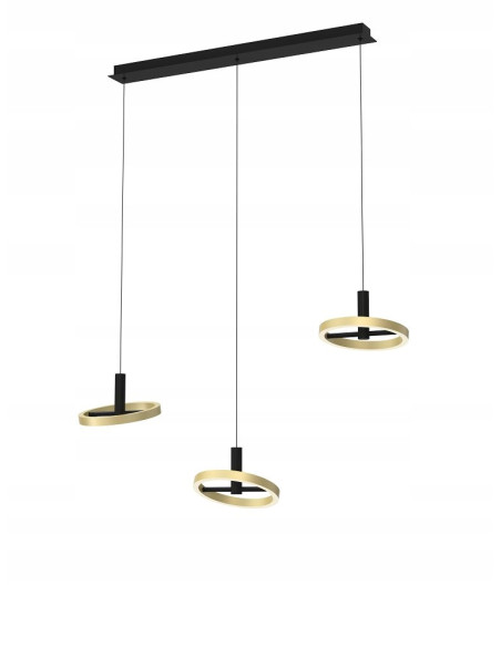 Lampa sufitowa BREST 3-punktowa w czerni i złocie – nowoczesny design do każdego wnętrza