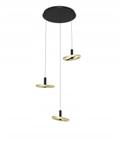 Egzotyczna lampa wisząca BREST LED w czerni i złocie z regulacją jasności - idealna do jadalni i salonu