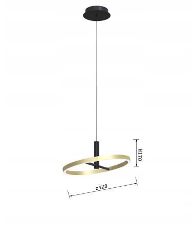 Lampa wisząca BREST w czerni i złocie z regulacją LED - nowoczesny akcent do eleganckich wnętrz