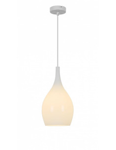 Lampa wisząca MONDO E27 – nowoczesne oświetlenie do biura i sypialni, elegancki design w białym kolorze. 2