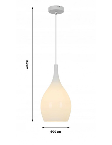 Lampa wisząca MONDO E27 – nowoczesne oświetlenie do biura i sypialni, elegancki design w białym kolorze.