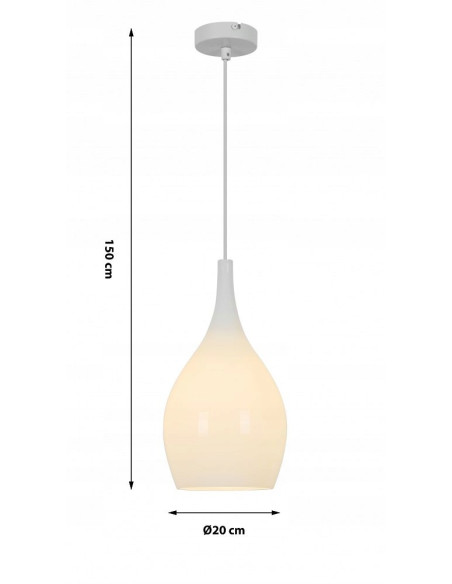 Lampa wisząca MONDO E27 – nowoczesne oświetlenie do biura i sypialni, elegancki design w białym kolorze.