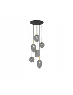 Lampa sufitowa BELLEVILLE, elegancka w stylu nowoczesnym, 6-pkt. świetlnych, czarny i złoty akcent do wnętrz. 2