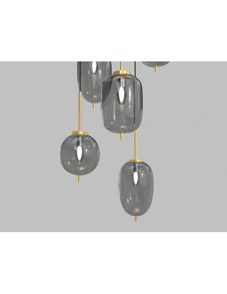 Lampa sufitowa BELLEVILLE, elegancka w stylu nowoczesnym, 6-pkt. świetlnych, czarny i złoty akcent do wnętrz.