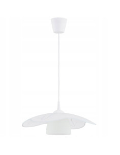Lampa wisząca KENYA WHITE – eleganckie oświetlenie z delikatnym abażurem do nowoczesnych wnętrz.