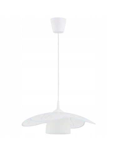 Lampa wisząca KENYA WHITE – eleganckie oświetlenie z delikatnym abażurem do nowoczesnych wnętrz.