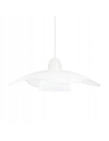 Lampa wisząca KENYA WHITE – eleganckie oświetlenie z delikatnym abażurem do nowoczesnych wnętrz.