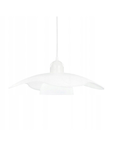 Lampa wisząca KENYA WHITE – eleganckie oświetlenie z delikatnym abażurem do nowoczesnych wnętrz.