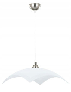 Lampa wisząca Drackar - elegancka chromowa oprawa z matowego szkła, kwadratowy klosz do nowoczesnych wnętrz