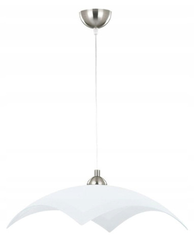 Lampa wisząca Drackar - elegancka chromowa oprawa z matowego szkła, kwadratowy klosz do nowoczesnych wnętrz