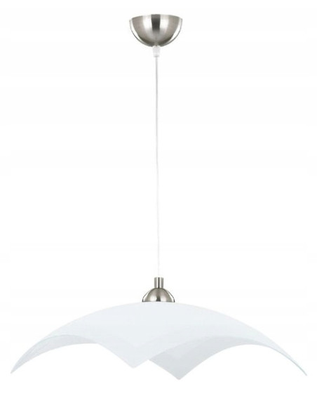 Lampa wisząca Drackar - elegancka chromowa oprawa z matowego szkła, kwadratowy klosz do nowoczesnych wnętrz