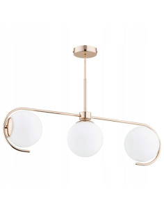 Lampa wisząca ASTANA Złota 3-punktowa – nowoczesny żyrandol glamour do jadalni i biura, z funkcją ściemniania