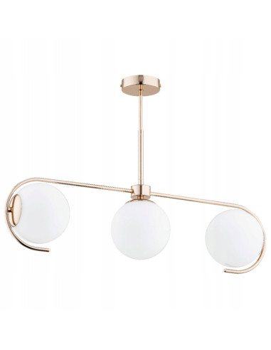 Lampa wisząca ASTANA Złota 3-punktowa – nowoczesny żyrandol glamour do jadalni i biura, z funkcją ściemniania