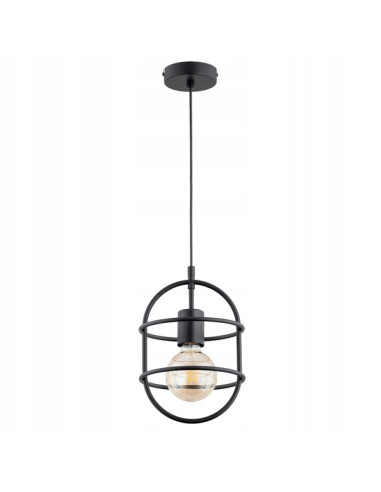 Lampa wisząca JUNO w kolorze czarnym z metalowymi obręczami – nowoczesność dla kuchni i jadalni